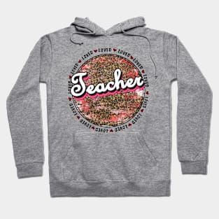 Teacher Teaching Loved Leopard Print Hoodie